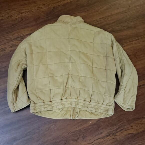Free People Tan Quilted Dolman Jacket Size Medium - Picture 6 of 10